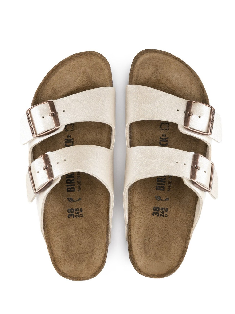 BIRKENSTOCK ‘Arizona’ Sandals in Graceful Pearl White